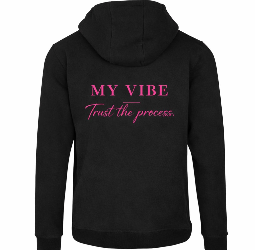 Trust the process hoodie black/pink