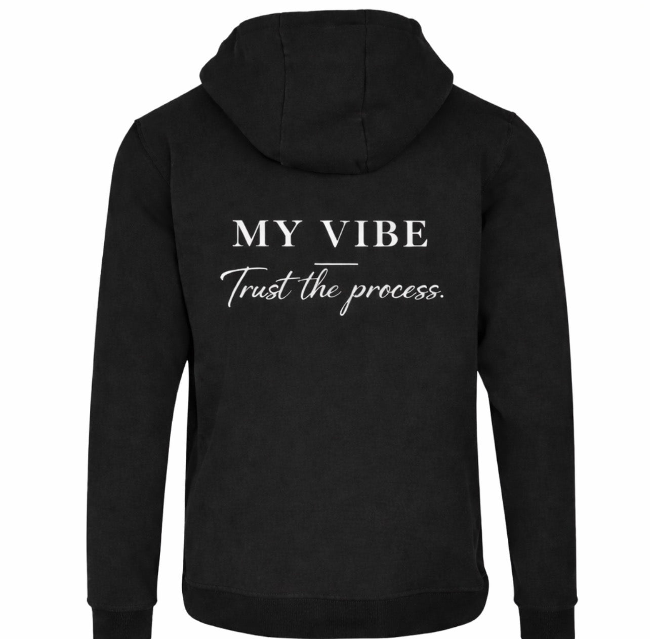 Hoodie black trust the process white