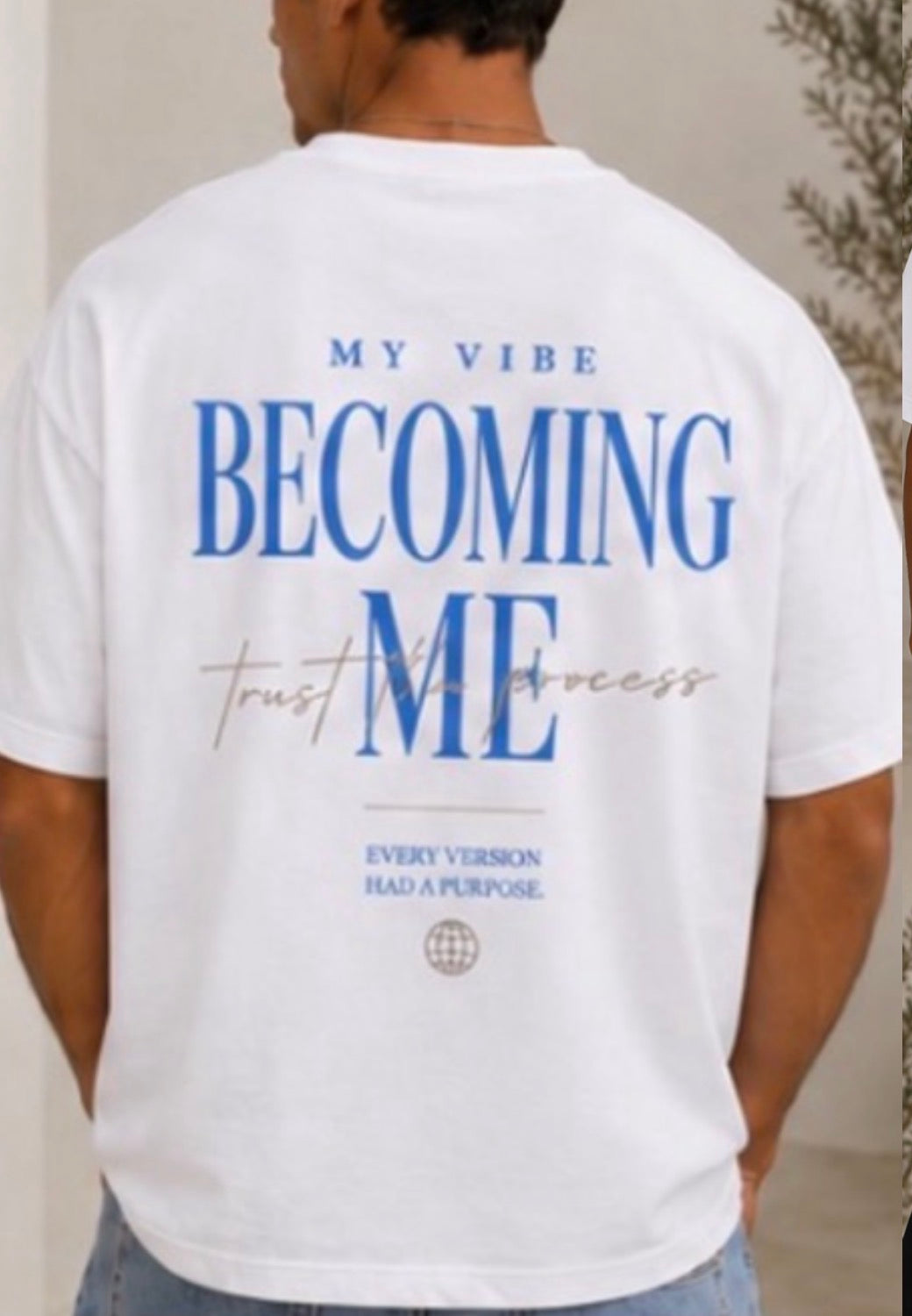 Becomming me Trust the process oversized tee white bleau