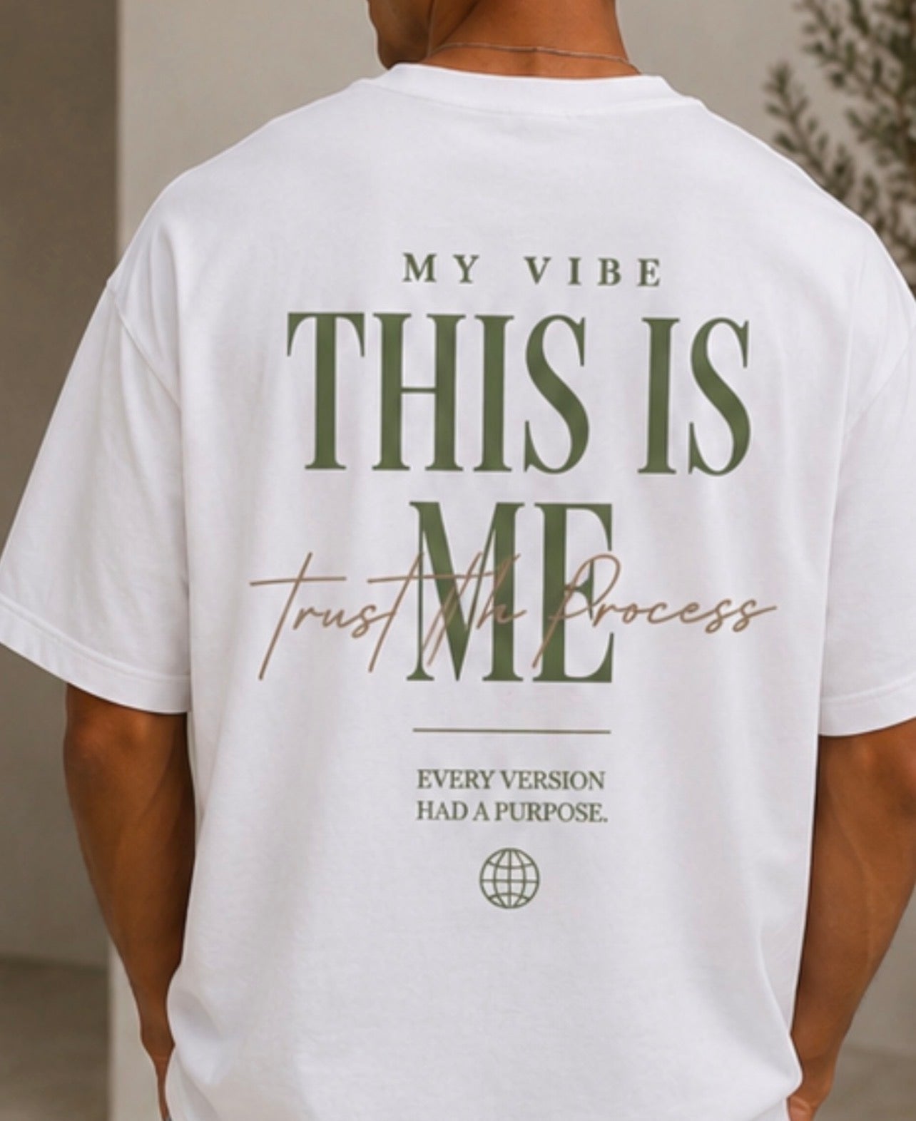 This is me Trust the process oversized tee white green