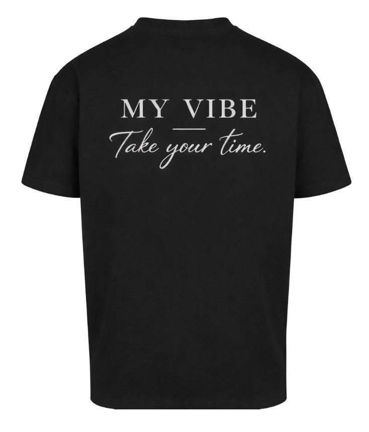 Tee black take your time white