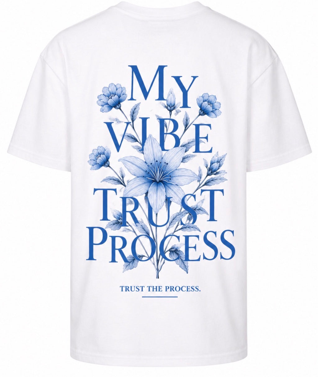 Flower Trust the process oversized tee white/blue