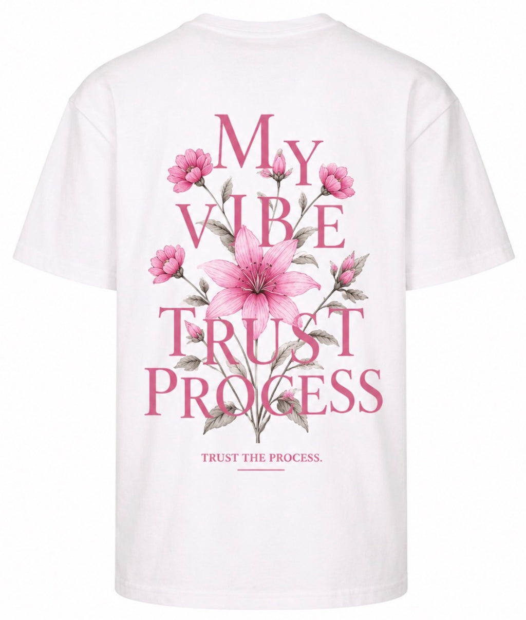 Flower Trust the process oversized tee white/pink
