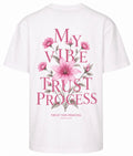 Flower Trust the process oversized tee white/pink