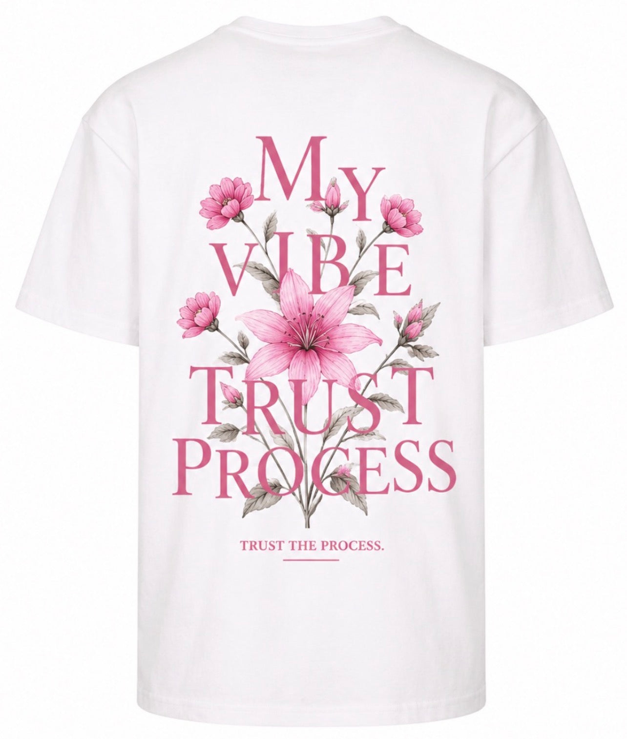 Flower Trust the process oversized tee white/pink